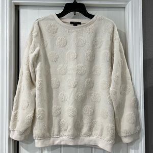 Forever 21 polkadot textured white sweater